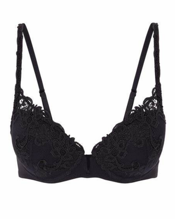 Simone Perele 15C340 Black Saga Push Up Underwire Bra MYSELFINGERIE.COM